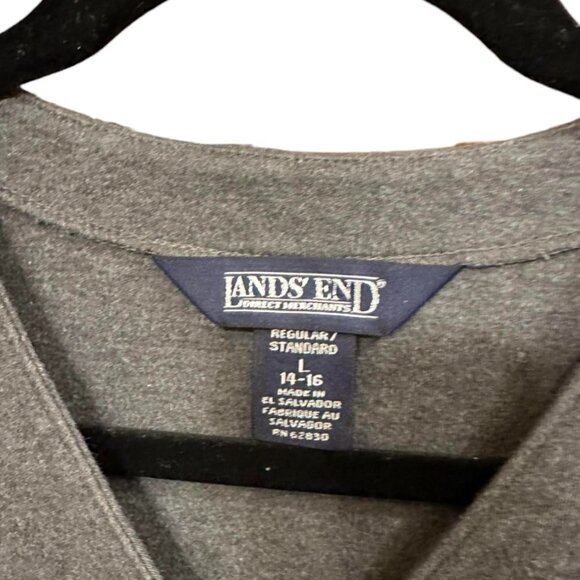 Vintage Lands End Button Down Cardigan Gray Size L - Picture 2 of 3